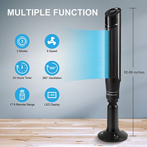 Reviews for FREE VILLAGE Bladeless Tower Fan 59 Inch Tall Tower Fan
