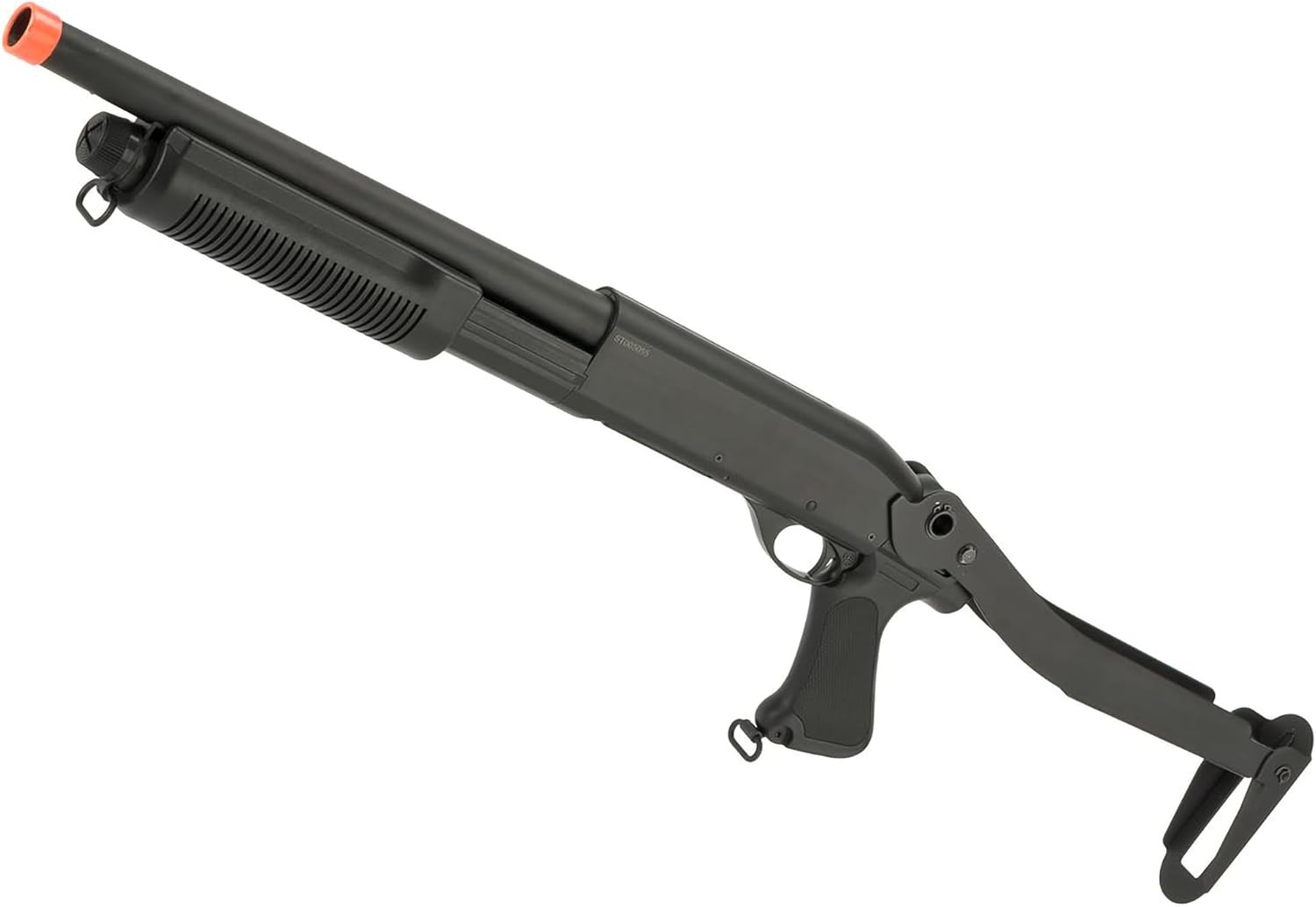 Evike Airsoft - CYMA Standard M870 3-Round Burst Multi-Airsoft Shotshell Loading Airsoft Shotgun (Model: Folding Stock CQB) - (PID: 63536)