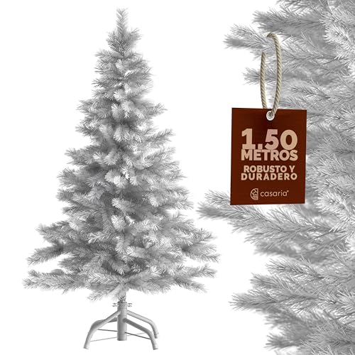 CASARIA® Árvore de Natal artificial neve altura 150 cm 470 pontas com suporte agulhas PVC pinheiro árvore de natural decoração natalícia exterior