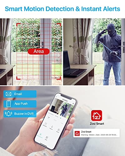 Zosi H.265+ 1080P Home Security Camera System Indoor Outdoor, 5Mp Lite Cctv Dvr 8 Channel And 8 X 1080P Weatherproof Surveillance Bullet Dome Camera, Remote Access, Motion Detection (No Hard Drive) #TOP3