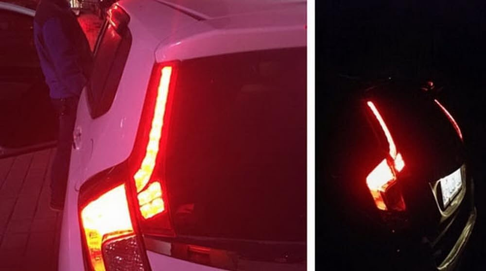 iJDMTOY Red Lens LED Rear Side Pillar Tail/Brake Lamps Compatible With 2015-20 Honda FIT, OEM Replacement Powered by 14 Pieces of High Power SMD LED Lights