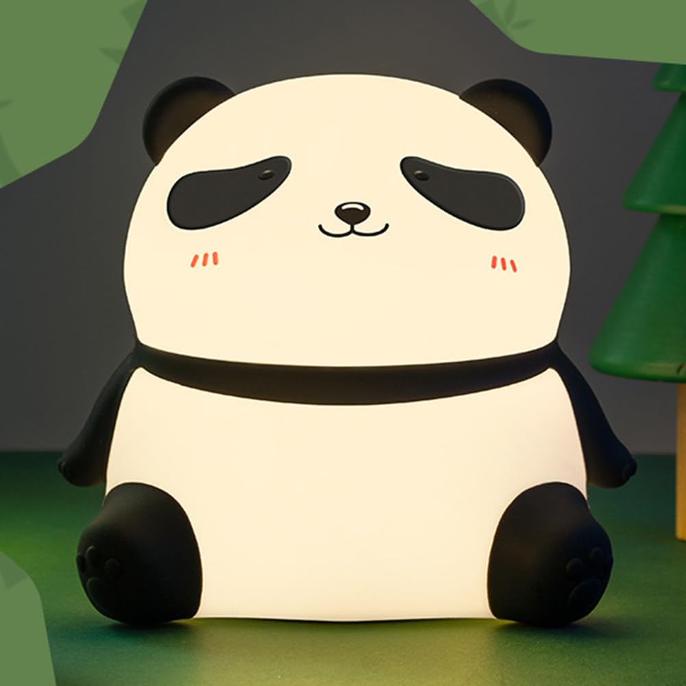 Luz nocturna LED con sensor táctil - Diseño de panda y pato, lámpara de silicona, recargable por USB para habitación de niños