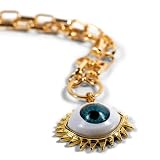 Alea Collection Paperclip 18K Gold Plated Chain Evil Eye Pendant Necklace Fashion Jewelry For Women 16 Inches length Collar De Ojo Turco Protector Contra La Envidia Y El Mal de Ojo
