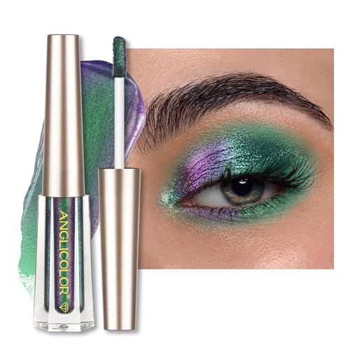 Anglicolor Chameleon Eyeshadow,3 colours Liquid Metallic Changing Liquid Eyeshadow No Creasing Long-lasting Holographic Glitter Multichrome Eyeshadows (103)
