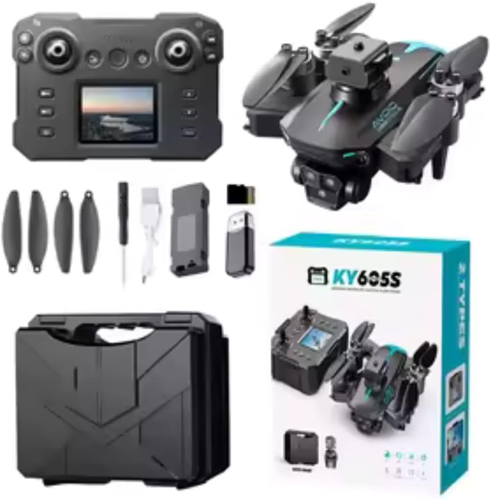 KY605S Foldable Drone with 4K HD Camera Obstacle Avoidance Optical Flow Positioning FPV Real-Time Video Transmission Remote Controller for Beginners