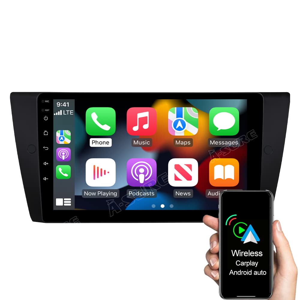 ASURE 9 inch Car Stereo GPS Navigation Unit for BMW 3 Series E90 2006-2011 Radio Upgrade,4 Core 2G+32G Android System with Wireless Carplay,Android Auto,SWC,DSP,1280x800 Touchscreen Multimedia Player