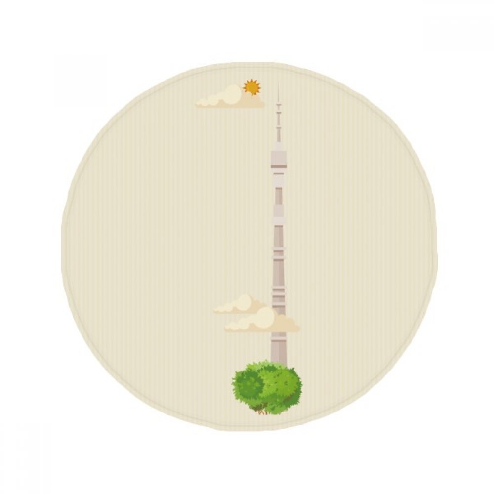 Tapis pet de Russie antidérapant rond 50cm pour salon cuisine multicolore