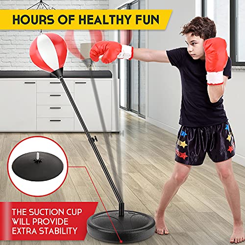 Officygnet Punching Bag For Kids, Ages 5, 6, 7, 8, 9, 10, 12 Years Old Boys, Boxing Bag Set Toy With Boxing Gloves, Height Adjustable, Ideal Christmas Birthday Easter Gift #TOP6