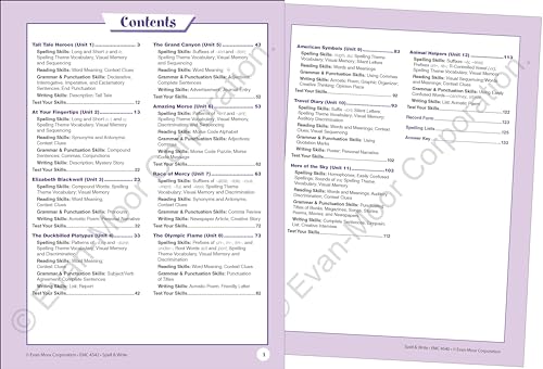 Evan-Moor Skill Sharpeners Spell and Write Workbook, Grade 6, 144 Spelling Words, Test Prep, Synonyms, Antonyms, Grammar, Punctuation, Adjectives, Creative Writing, Vocabulary, Activities, Homeschool - Image 2