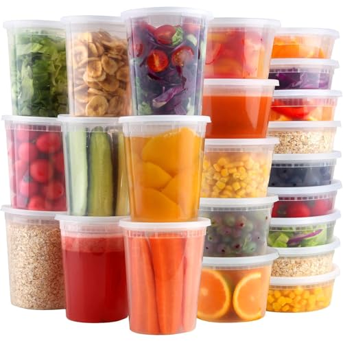 Cozary Vorratsdosen mit Deckel Luftdicht 48 Sets,Frischhaltedosen mit Deckel-12pcs 32Oz, 24pcs16Oz, 12pcs 8Oz BPA-Frei, Spülmaschinen- und Mikrowellengeeignet