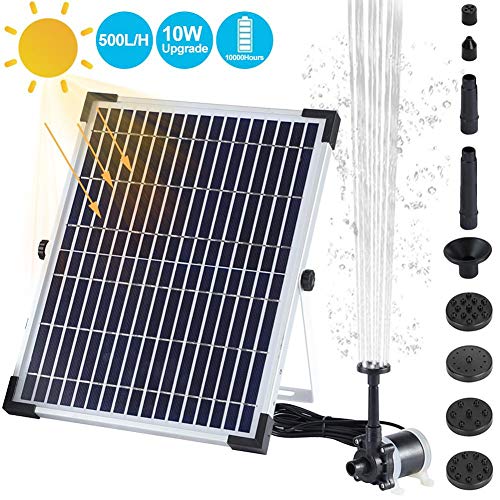 heresell Solar Fountain Pump,500L / H Solar Powered Water Pond Pump,Upgraded Garden Solar Water Pump For Garden Decoration