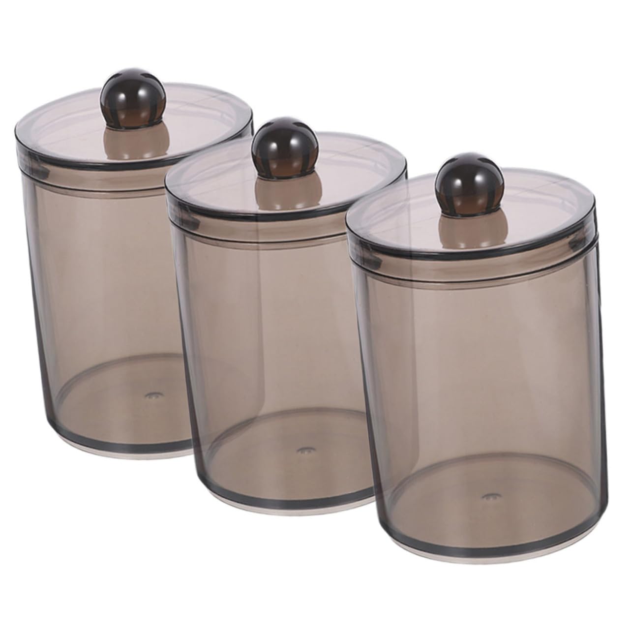 9 . Baumwattestäbchen Halter mit Deckel Multifunktionale Aufbewahrungsbox für Bad Schlafzimmer und Büro Schwarze Transparente Organizer für Wattepads und Kleine Gegenstände