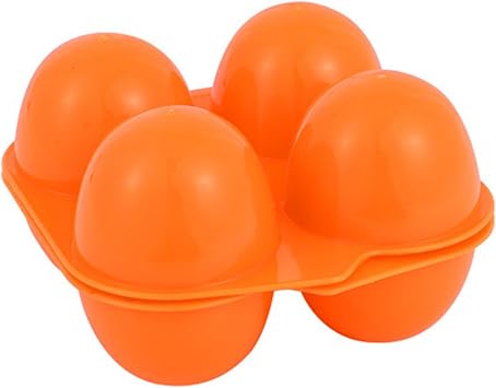 Reusable Plastic Egg Carton 4 Count Portable Shatterproof Egg Holder for Camping Travel Outdoor Picnic Secure Storage Container [Energy Class A]