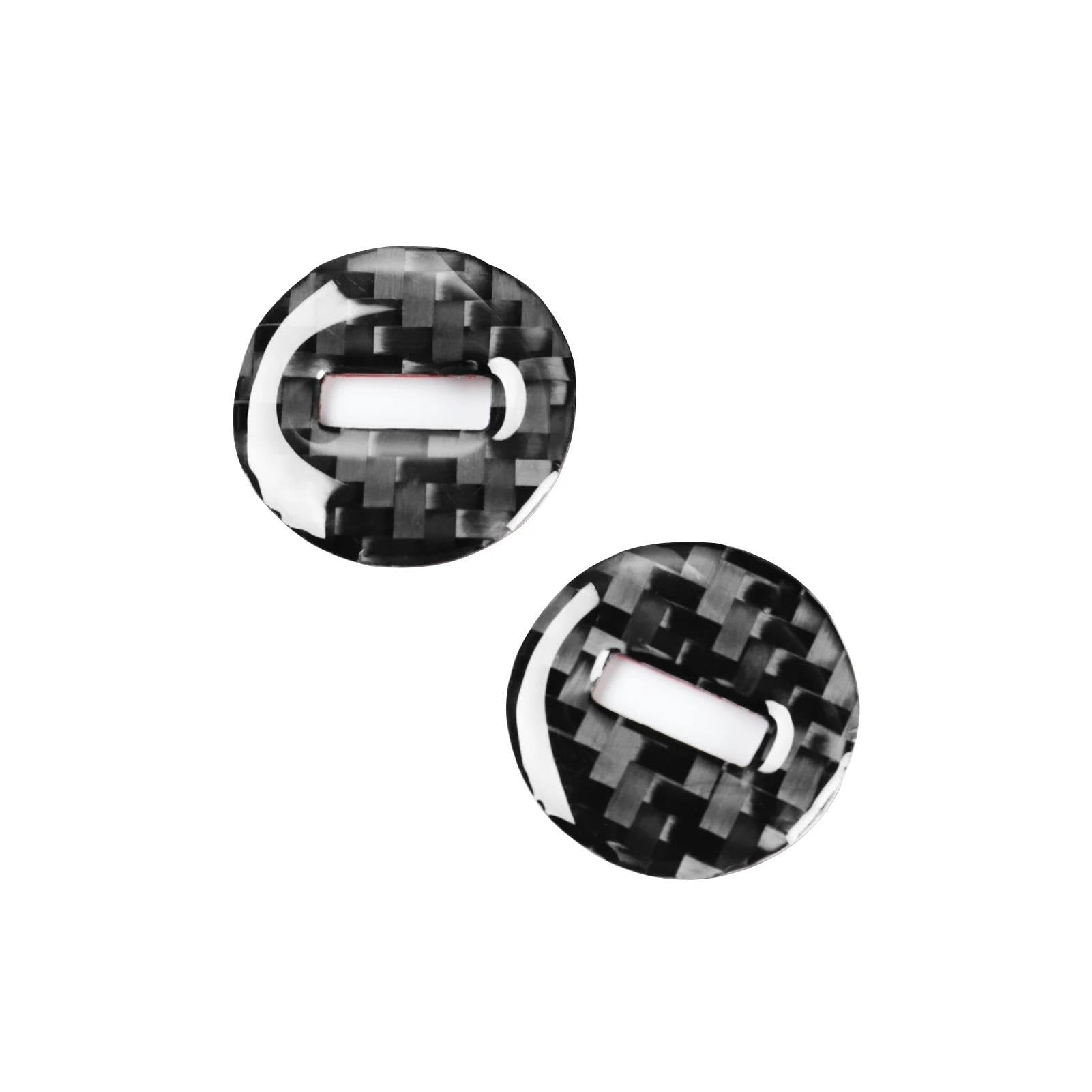 Carbon Fiber Interior 2pcs Car Multimedia Knob Decoration Sticker Decal Cover for Ford for Mustang 2015-2020 Anti-dust