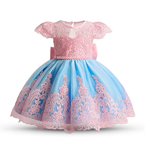 Nileafes Toddler Embroidered Lace Princess Dress Girls Wedding Bridesmaid Party Pageant Dresses