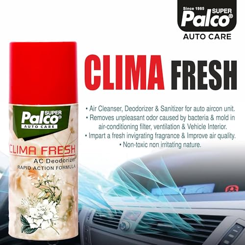 Image of PALCO Clima Fresh Car AC Deodorizer Spray 100ml - Car Air Refresher | AC Disinfectant, Odour Remover & Vent Freshener for Long-Lasting Fragrance