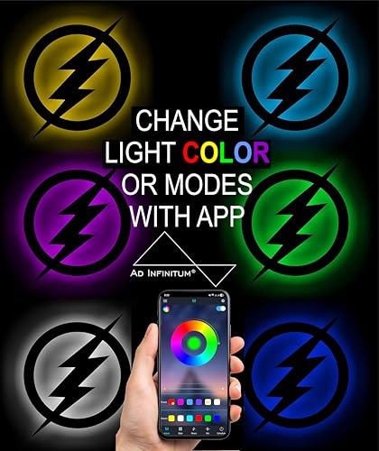 Image of AD INFINITUM LED Wall Lamp, Comic Lover, Bat Cave, Night Lamp, for Gift, Kids Room, Gaming Setup, Gaming Room, Man Cave (Flash Multicolor)