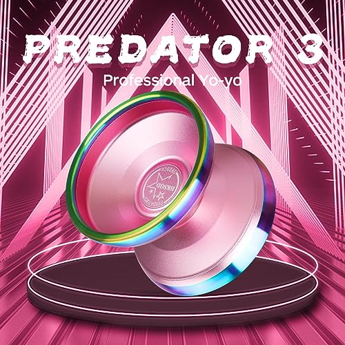 Hksod Professional Bi-Metal Yoyo,Unresponsive Yoyo for Adults Advanced Players Predator 3 trick yoyo with Premium YOYO Bearings with Yo-Yo Accessories - Pink