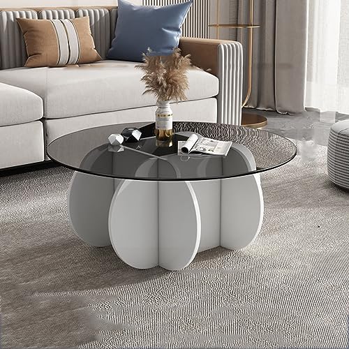 Moderner Runder Couchtisch Aus Holz Mit Ablage, Für Zuhause, Wohnzimmer, Büro, 120 Cm