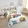 Erosebridal Kids Excavator Comforter Set Full Size, Retro Truck Down Comforter for Boys Girls Teens, Tractor Machinery Construction Vehicle Bedding Set Crane Digger Mixer Quilted Duvet Bedroom Decor #3