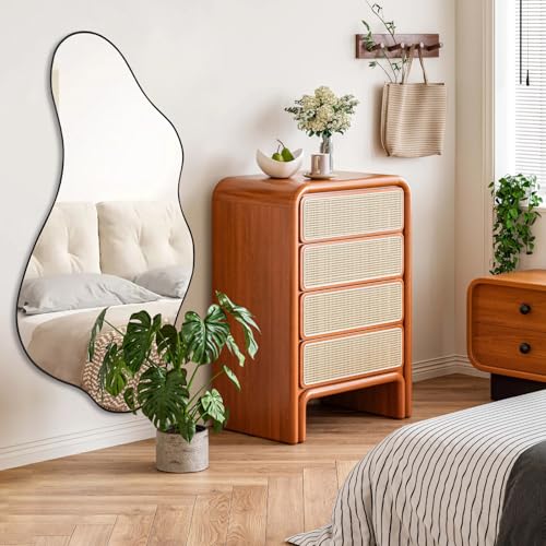 DAOYIJIAJU Irregular Frameless Mirror, 47.2"x21.6" Asymmetrical Aesthetic Wall Mirrors, Modern Organic Shape Mirrors for Living Room Bedroom Entryway Hallway, Horizontal or Vertical Hanging — view 6