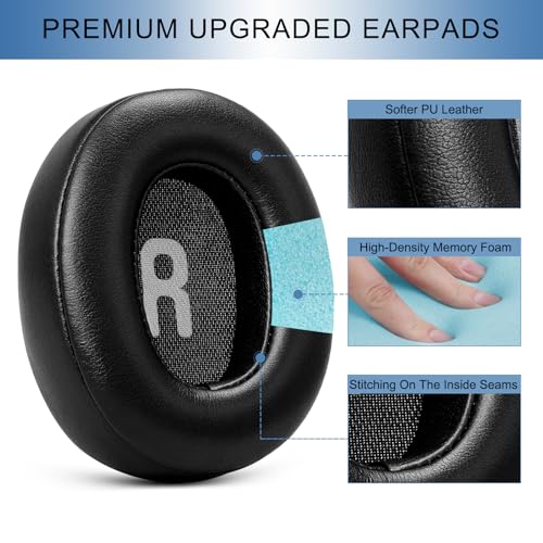 Image of GEVO Earpads for JBL Tune 770NC /760NC (Not Fit JBL Live Series) Headset | Ear Cushions for JBL Tune 700BT /710BT /720BT /750BT /750BTNC /760NC /770NC | Protein leather | Original-Fit Design | Black