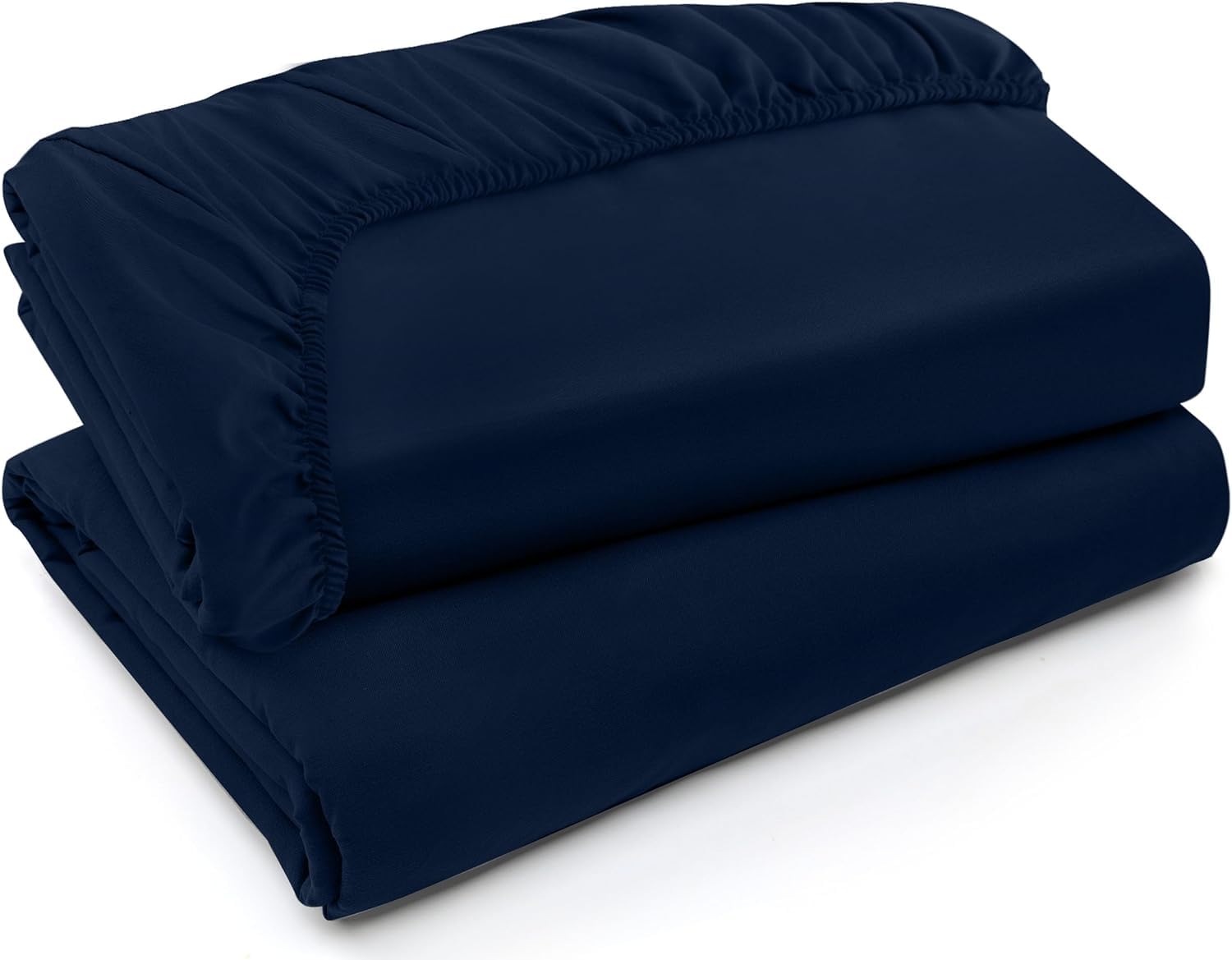 Utopia Bedding Double Fitted Sheets Soft Brushed Microfiber Deep Pockets Shrink Resistant and Fade Resistant Easy Care (Twin XL, Navy) Bulk Pack of 2 โ image 1