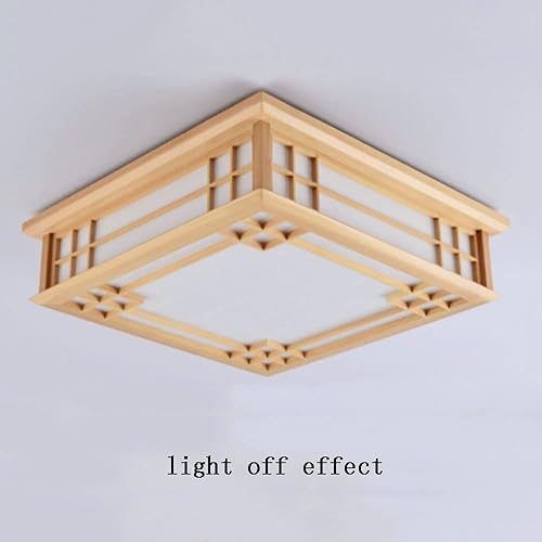 Miniatura 6 de HDGNKG Tatami japonés - Lámpara de techo LED de montaje empotrado lámpara de techo cuadrada de madera ahorradora accesorios de iluminación de
