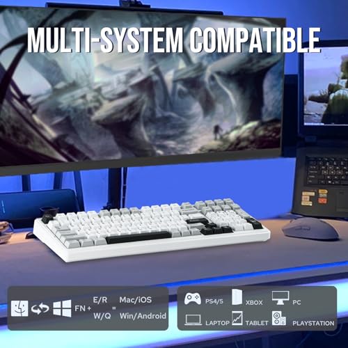 Image of EPOMAKER x Aula F99 Wireless Mechanical Keyboard Gasket with Hot-Swap Padding Bluetooth 8000mAh NKRO RGB for Gaming /Win /Mac (F99 Grey, Nimbus Switch)