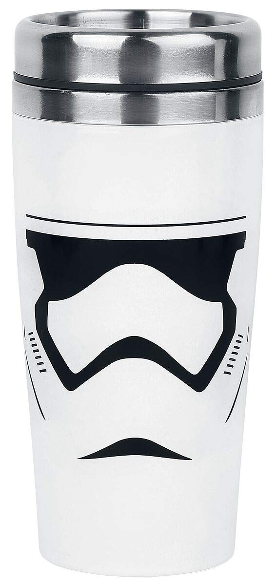 Star Wars White Travel Mug Stormtrooper | Reuseable Commuter Cup | Insulated Coffee & Tea Flask | Easy Clean | Double Walled Insulation | 450Ml Capacity | Spill Proof