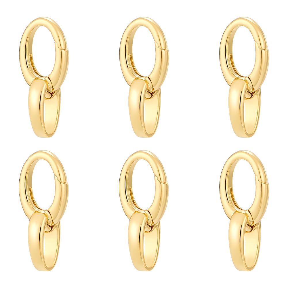 Fermoir de porte à ressort en or 18 carats pour connecteurs de bijoux et maillons de luxe