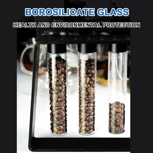 Contenedor para café con 4 tubos de vidrio miniatura 3