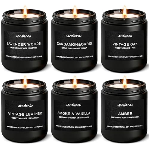 Scented Candles for Men - 42oz Soy Wax 300h Long Lasting Candle, Manly Scented Candles with...