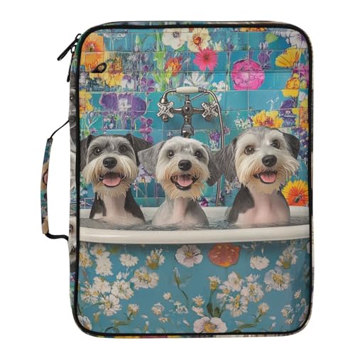 Baignoire rétro schnauzer trousse de bureau zippée originale
