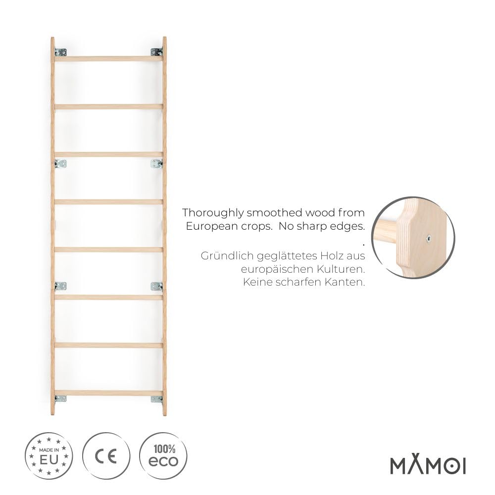 MAMOI® Cadre d'escalade intérieur, Barres murales, Anneaux de Gymnastique, pour l'escalade, Mur d'escalade et équipements de Jeu, contreplaqué, équipement de