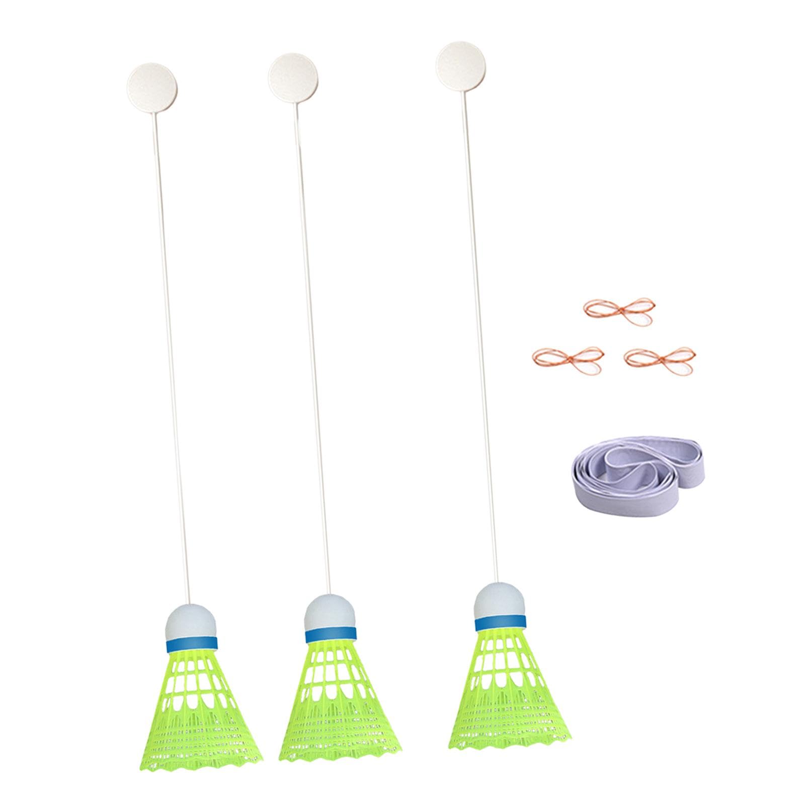 Portable Badminton Training Set for Solo Practice with Shuttlecock, with Traceless Hook