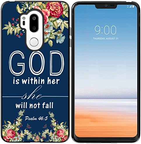 G7 ThinQ Case, Hungo Soft TPU Silicone Protective Cover for Compatible with LG G7 ThinQ Bible Verses Christian Sayings God is Within Her She Will Not Fall Psalm 46:5