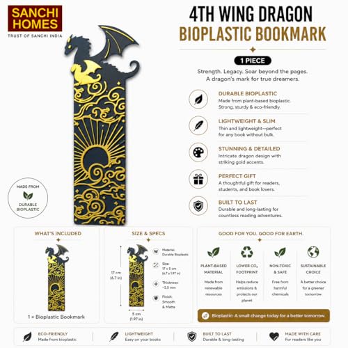 Image of Fantasy Dragon Bookmarks - for Dragon Rider & Fantasy Romance Readers | Aesthetic Quote Bookmarks for Books, Journals & Gifts | Washable | Durable Bioplastic