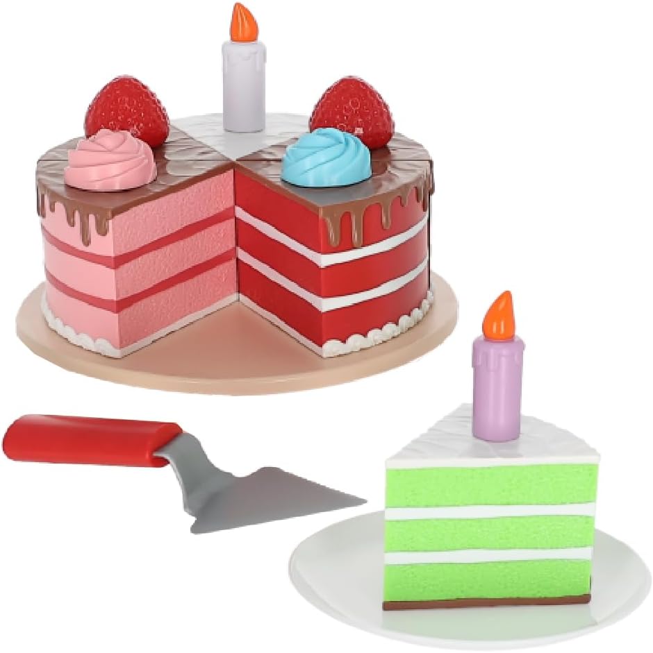 Popular Playthings Magnetic Bake & Play Cake Set, Educational Pretend Birthday Cake Play Food for Toddlers, Gifts for Kids Ages 3 & Up - 16 Piece