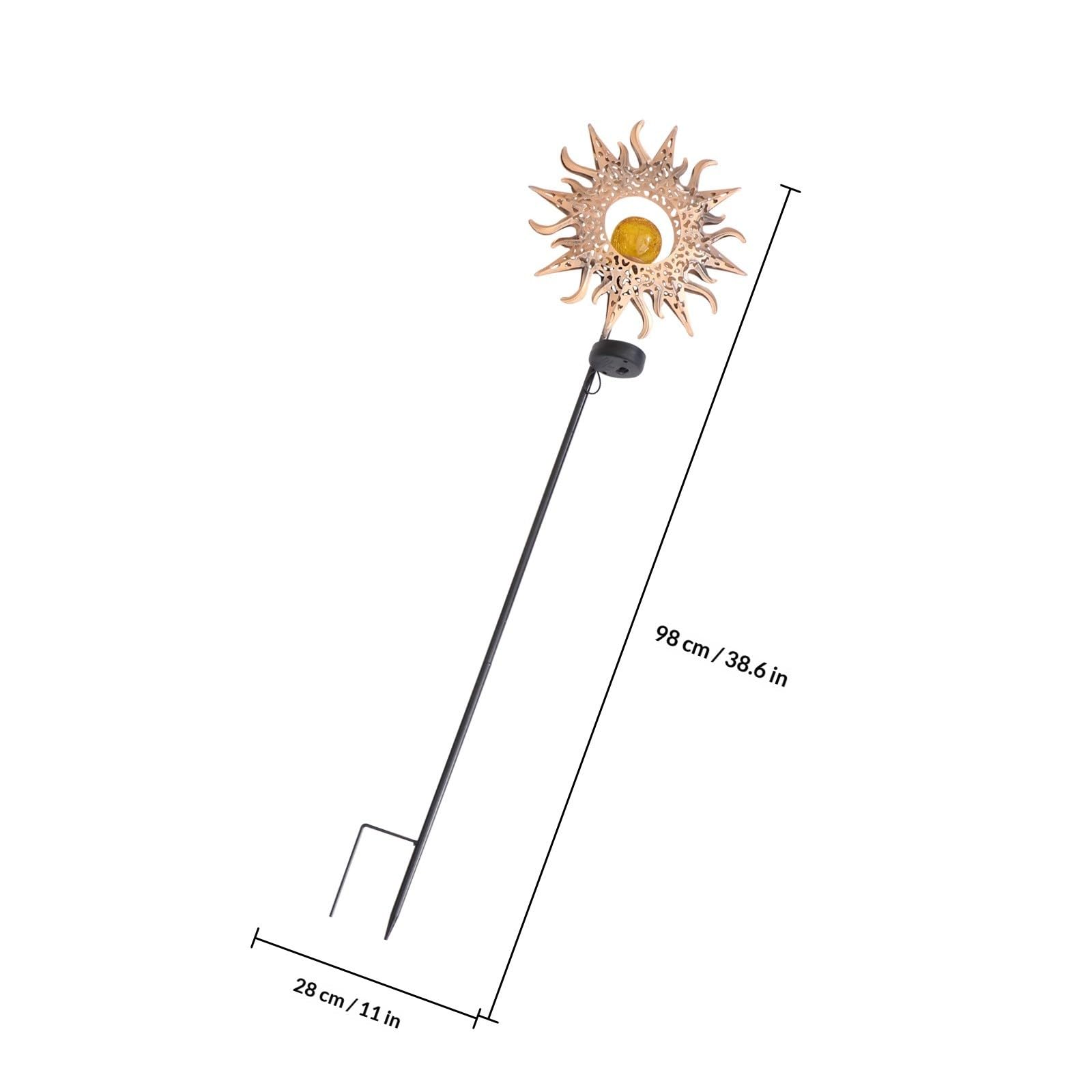 Lampada Solare da Giardino in Ferro, Proiettore Traforato da Esterno