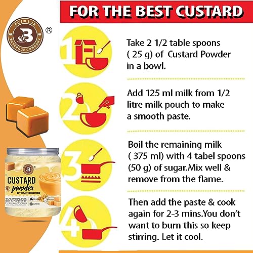 Image of Brew Lab Gluten Free RIch & Creamy Butterscotch Flavor Custard Powder | Good Source Of Energy | 250 g