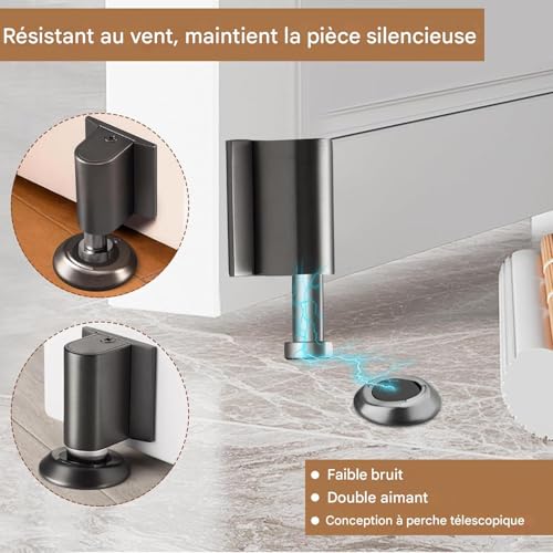 Protection murale robuste avec arrêt de porte magnétique réglable - 8