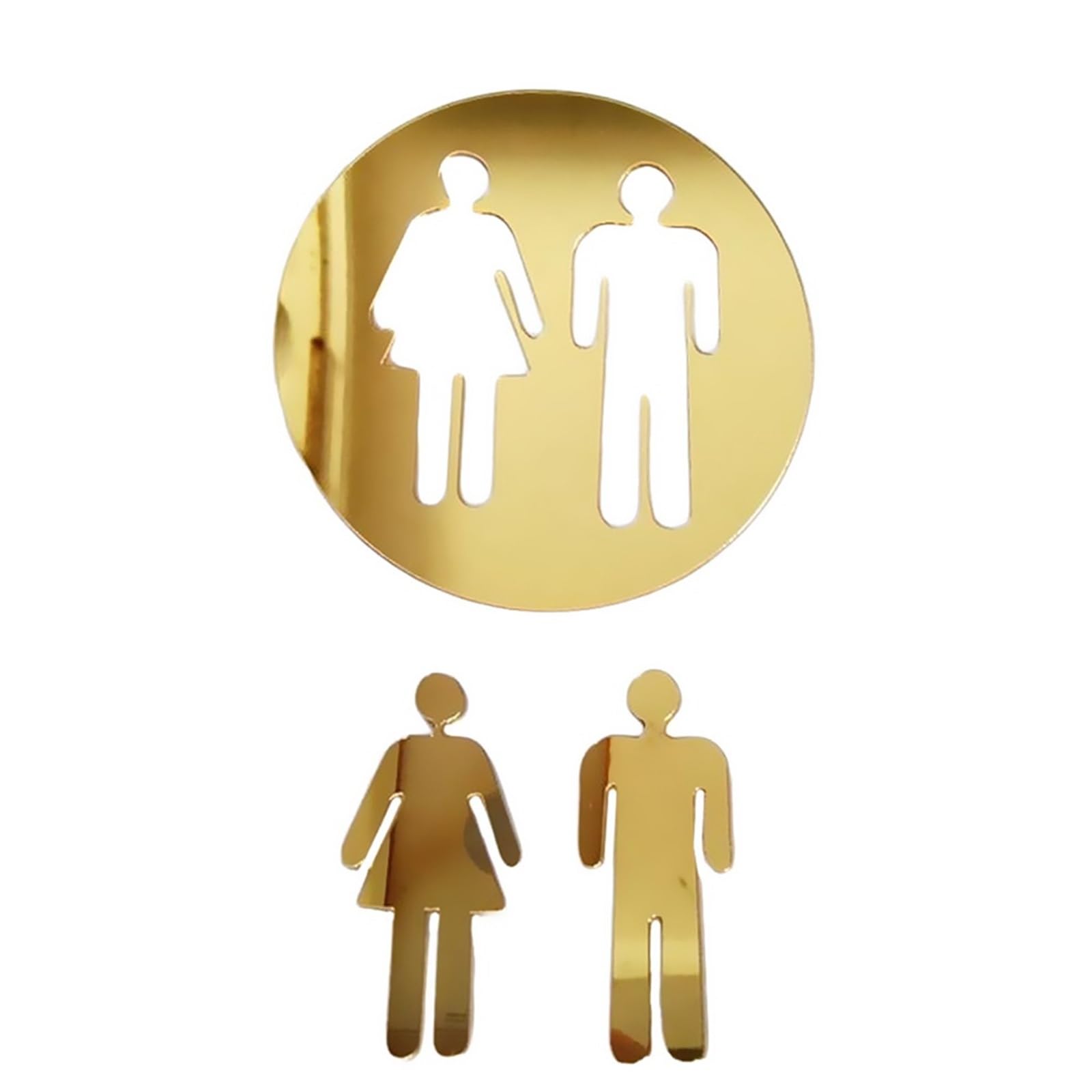 Toilet Sign Removable 3D Toilet Entrance Sign Wall Stickers Funny Woman & Man WC Washroom Door Poster Mirror Surface Decal DIY Decor