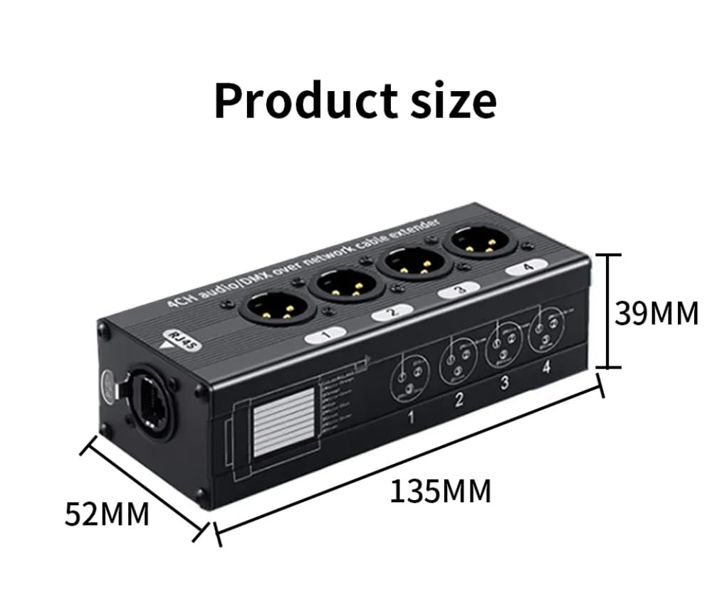 Rete multipla a 4 canali XLR maschio femmina 3 pin per Ethercon estensore Cat5 Cat6 compatibile 1 coppia