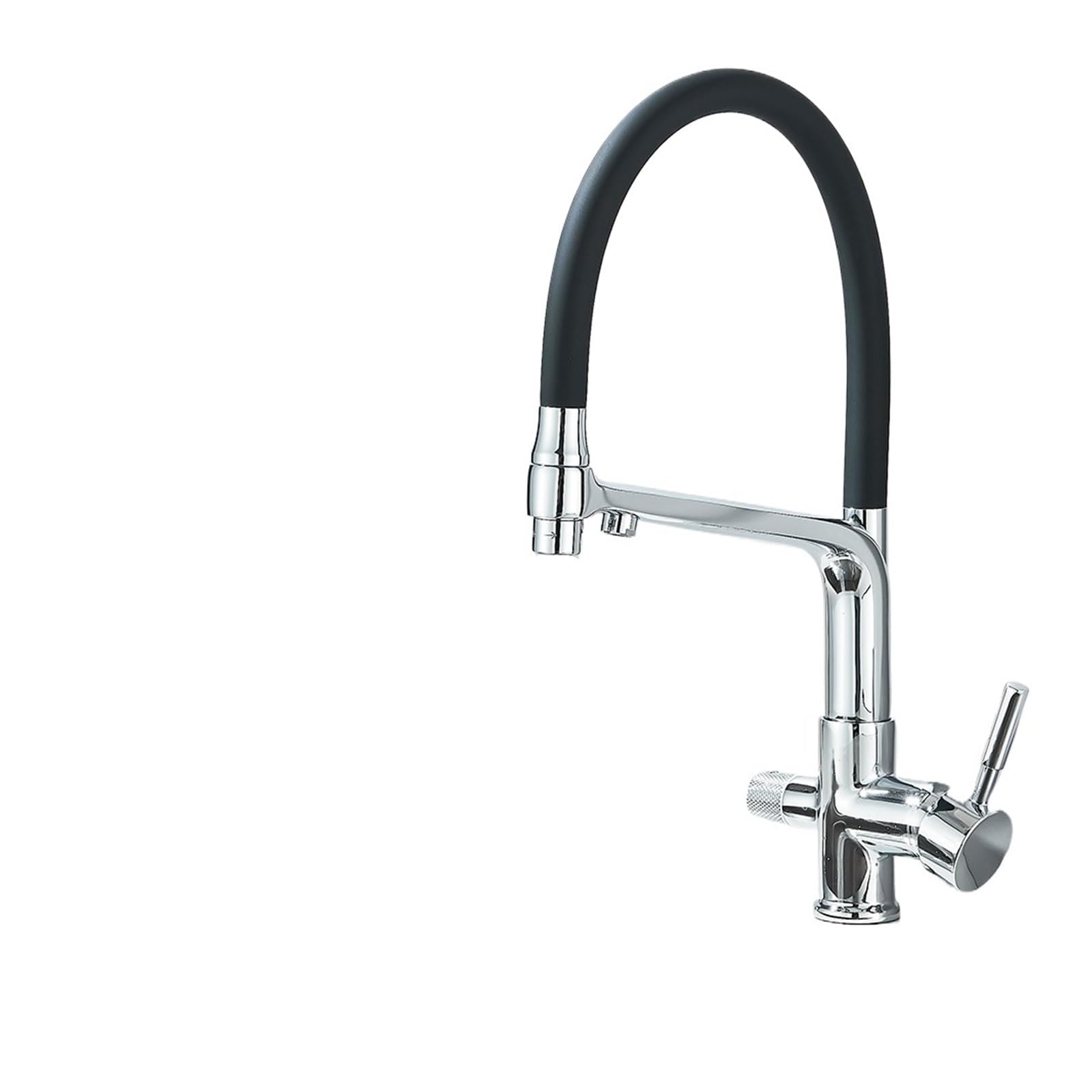 Purified Water Kitchen Faucet SUS 304 Stainless Steel Dual Spout Pure Drinking Water Mixer Tap Rotation Water Purification Taps(Chrome)