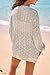 Arach&Cloz 2026 Oversized Cover Ups for Women Linen Blend Open Front Boho Top Hollow Out Long Sleeve V Neck Spring Summer Lightweight Crochet Mesh Knit Beach Cardigan Fashion Clothes Beige S