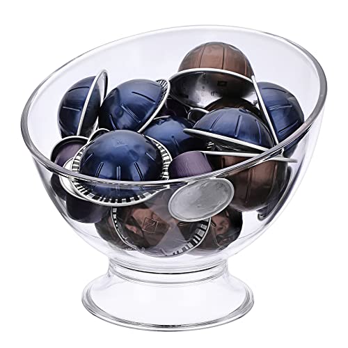 ELLDOO Clear Coffee Pod Holder, Plastic K Cup Holder Capsule Creamer Organizer, Candy Dish Fruit Jar Container Salad Bowl for Counter, Coffee Bar, Kitchen, Breakroom