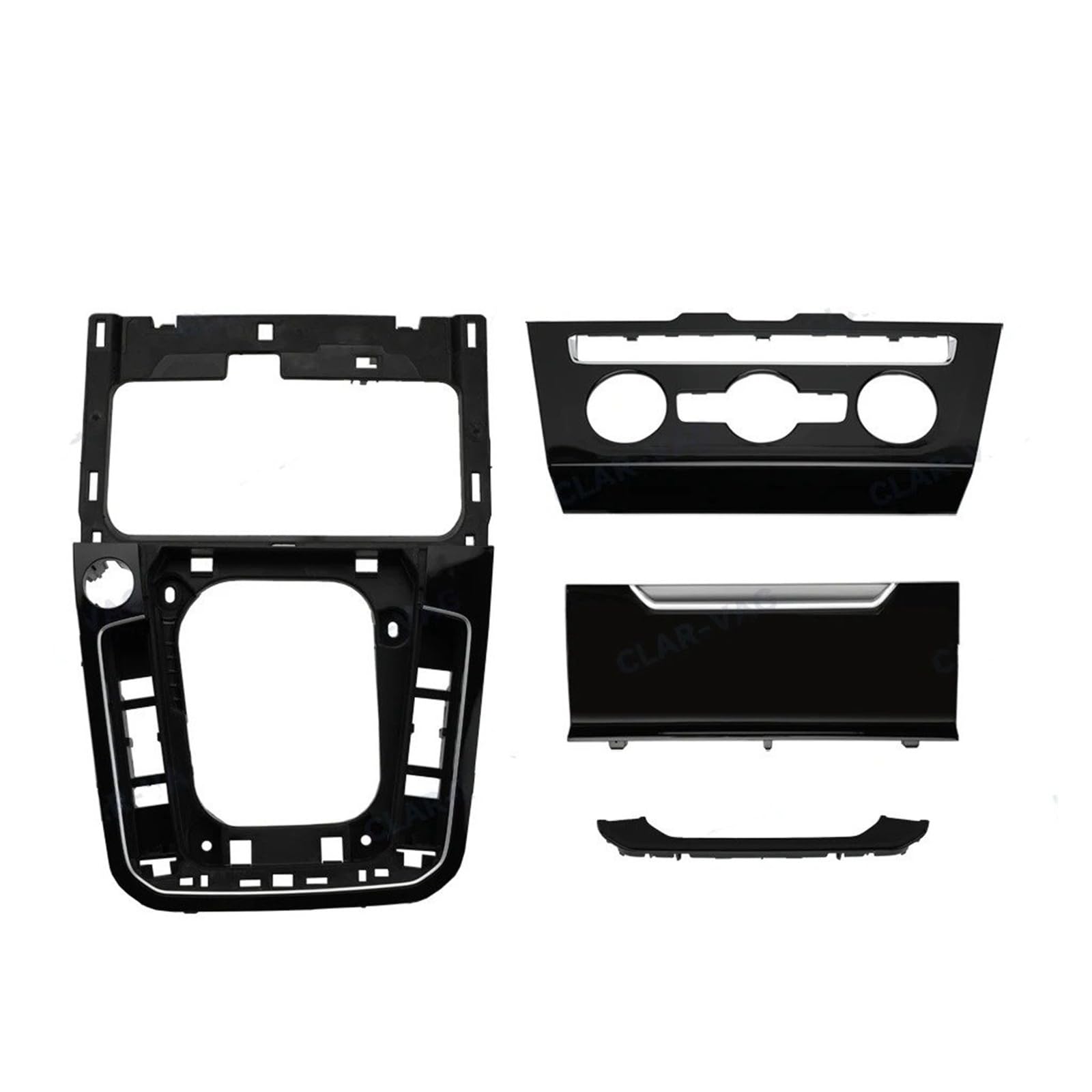 Stereo Radio Lettore CD Cornice Pannello Aria Condizionata Posacenere Copertura Pomello Cambio Pianoforte Nero Base per VW per Passat B8 Mascherina Autoradio(for Passat B8 Set)