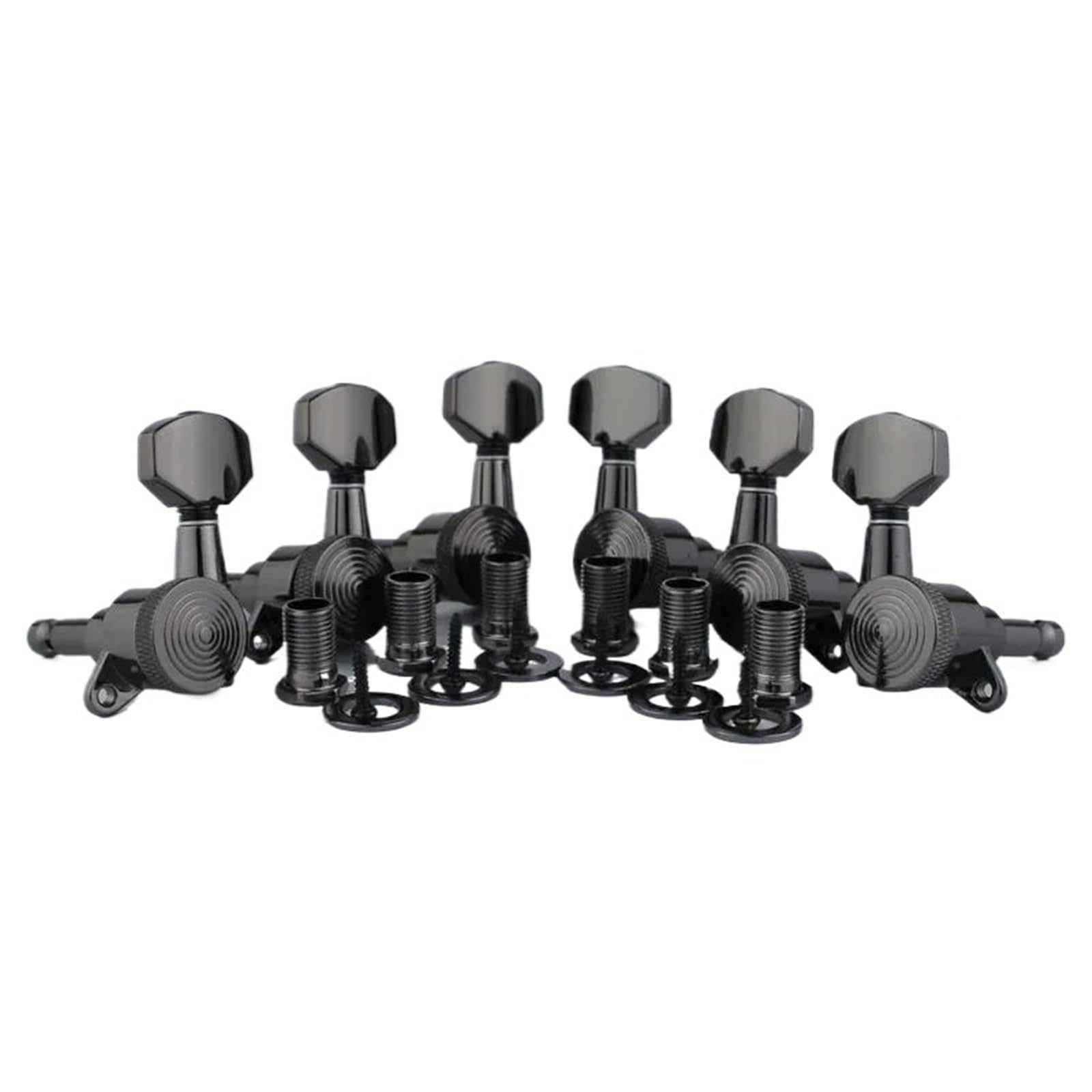 Locking Tuners Gitarren-Mechanikkopf 07SP Lock Black Nickel Tuning Pegs(3R3L)