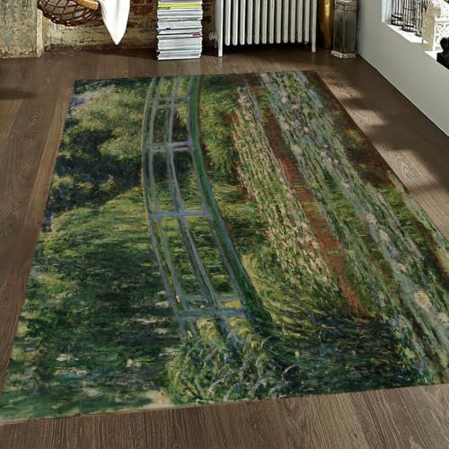 Tapis Flanelle Douce Nymphéas Style Impressionniste 150x240 - 3